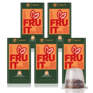 tealyte 50 compatible nespresso tea pods - i fruit tea pods i compatible with original line nespresso machines i 5 packs