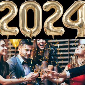 2024 Balloons Huge Light Gold 40 Inch 20-24-22-40 Large Champagne Gold Helium Mylar Foil Number Balloon Anniversary Festival Birthday Halloween Party Supplies Big Class of 2024 Graduation Decoration