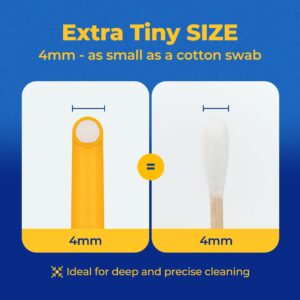 PETHROOM] Micro Tiny Pet Toothbrush for Small Cats and Dogs | Round Shaped Head with Ultra Soft Bristle for Deep Cleaning Dental Care