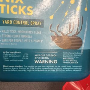 Sunday Nix Ticks - Tick Control Spray - Ready-to-Use Bug Spray - Concentrated Cedar Oil - Helps Kill Ticks, Tick Larvae, Fleas, and Mosquitos - Lasts up to 4 Weeks - 32 Fl Oz