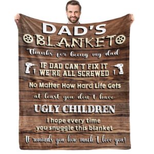 dad birthday gift from daughter, christmas birthday gifts for dad from son, fathers day presents for dad from kids, best dad ever gift, cool gifts for daddy who wants nothing, dad throw blanket 60x50