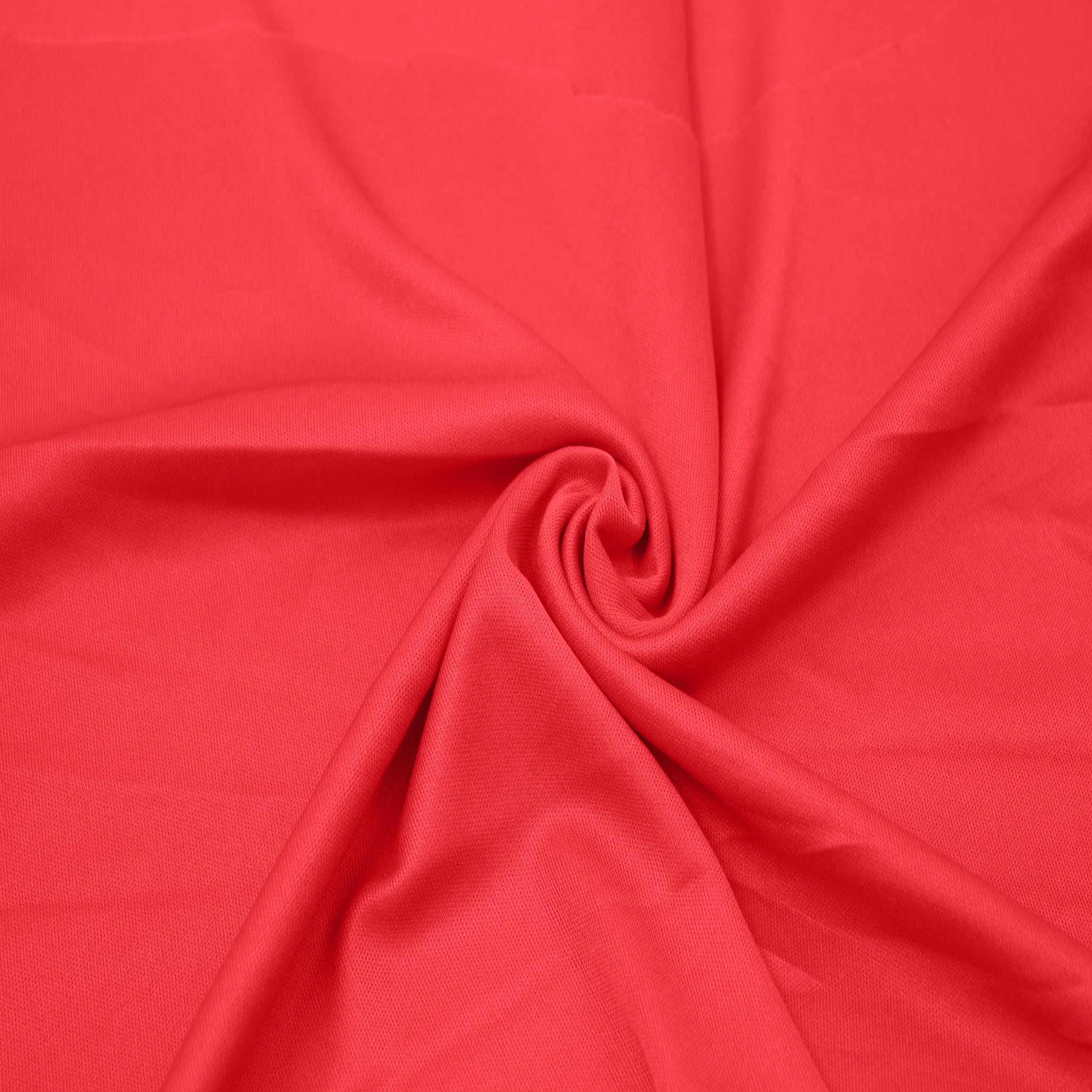 Stylish FABRIC 60" Wide 100% Polyester Interlock Lining – Lightweight Knit Fabric by The Yard-for Apparel, Clothing, School Projects, Party Decorations, Drapery, and DIY, Red #178 2 Yards