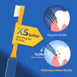 PETHROOM] Dental Micro Fiber Toothbrush for Pet | Small Dogs and Cats Teeth Brushing Cleaning Tooth Care | Soft Bristle Cleaning Toothbrush for Dog Puppy Cat (Extra Small)