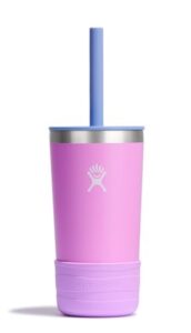 hydro flask kids 12 oz tumbler with straw and boot anemone