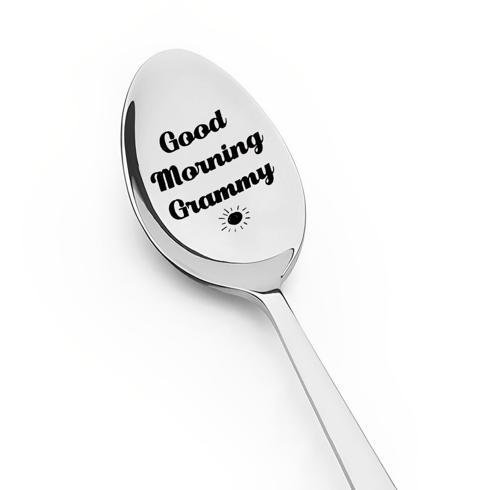 Grammy Spoon Gifts from Grandchildren Grandkids, Nana Grandma Grandmother Christmas Birthday Gift for Grammy Good Morning Grammy Spoon for Nana Grandma Coffee Tea Lover Gift Spoon for Women