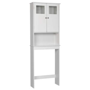 vasitelan bathroom cabinet over toilet, bathroom storage cabinet with glass doors and adjustable shelves, over the toilet storage cabinet, white