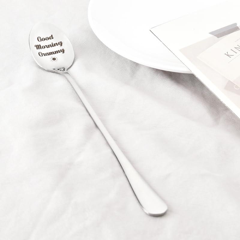 Grammy Spoon Gifts from Grandchildren Grandkids, Nana Grandma Grandmother Christmas Birthday Gift for Grammy Good Morning Grammy Spoon for Nana Grandma Coffee Tea Lover Gift Spoon for Women