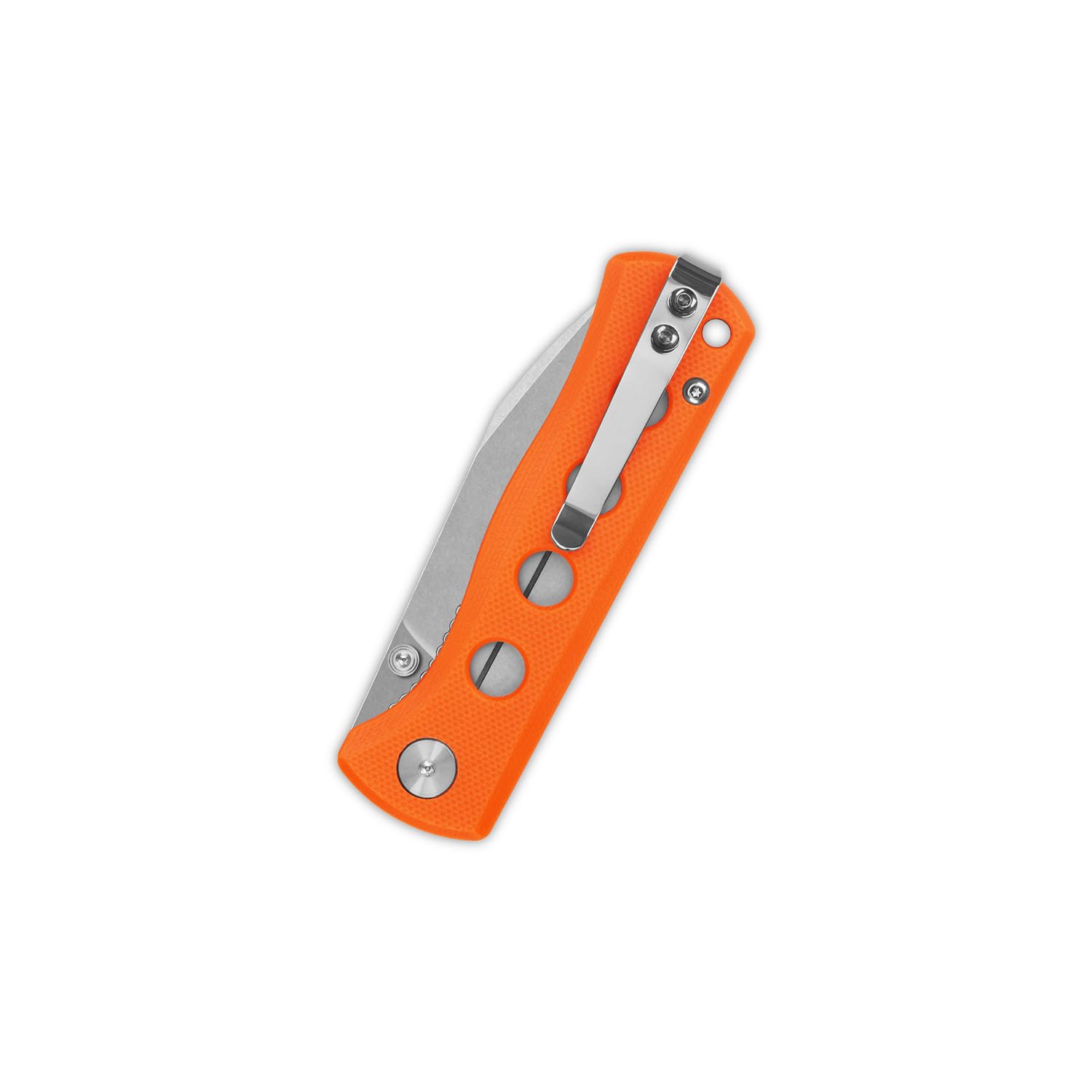 QSP KNIFE CANARY FOLDER POCKET KNIFE, SHARP 14C28N BLADE with COLORFUL G-10 HANDLES (stonewash blade, orange G-10 handle)