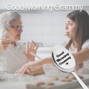 Grammy Spoon Gifts from Grandchildren Grandkids, Nana Grandma Grandmother Christmas Birthday Gift for Grammy Good Morning Grammy Spoon for Nana Grandma Coffee Tea Lover Gift Spoon for Women