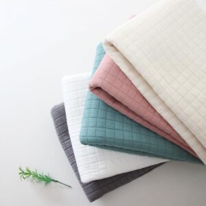 Square Pre Quilted Triple Layer Jersey Fabric by The Yard Knit, Daimaru Double Faced 60" Wide CM Kind Solid (Sage Green)