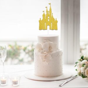 Castle Cake Topper Princess Cake Topper Castle Theme Birthday Party Decoration Princess Party Supplies Princess Happy Birthday Cake Decoration for Girls Princess Baby Shower Supplies