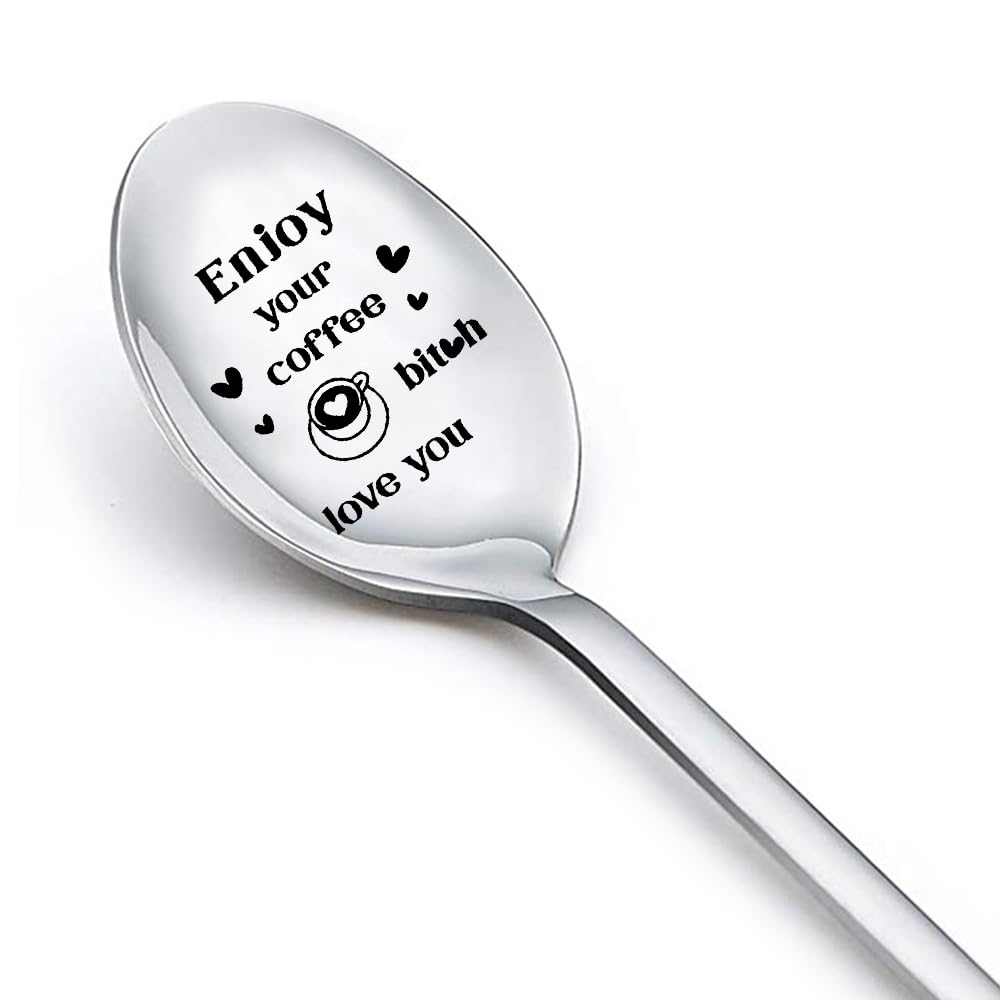 Spoon Gifts for Coffee Lovers Best Friend Friendship Gifts for Women Sister Birthday Gifts for Teen Girls Christmas Gift Ideas Expresso Spoon for Bestie BFF Gifts for Friends Coworkers Female