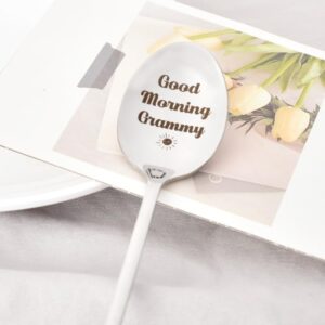 Grammy Spoon Gifts from Grandchildren Grandkids, Nana Grandma Grandmother Christmas Birthday Gift for Grammy Good Morning Grammy Spoon for Nana Grandma Coffee Tea Lover Gift Spoon for Women