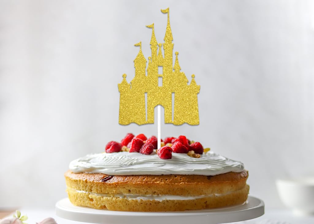 Castle Cake Topper Princess Cake Topper Castle Theme Birthday Party Decoration Princess Party Supplies Princess Happy Birthday Cake Decoration for Girls Princess Baby Shower Supplies