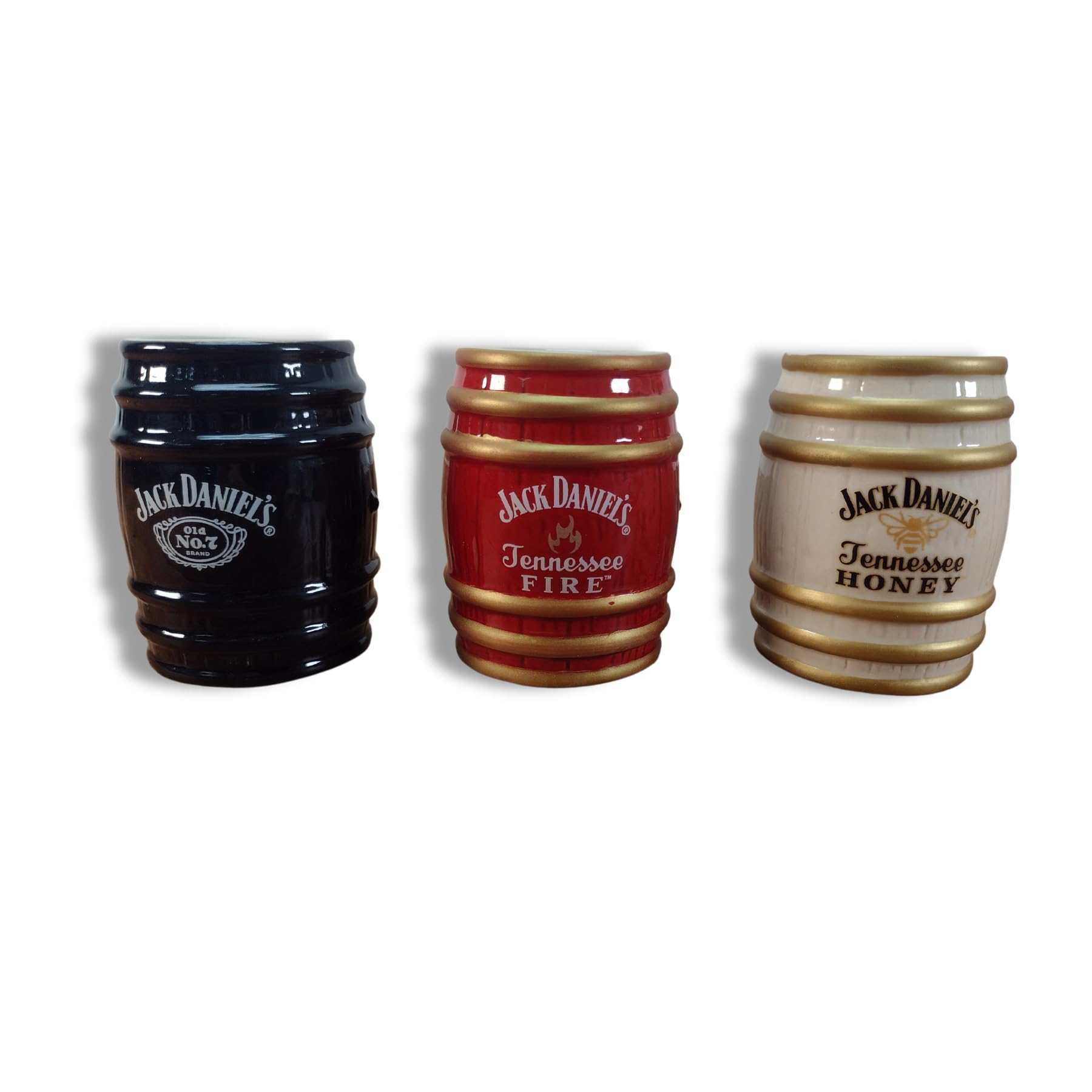 M. CORNELL IMPORTERS Jack Daniel's Stoneware Barrel Shot Glasses Set of 3 - Jack Daniel's Gift Set