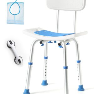 Leagent HSA FSA Shower Chair with Back, Shower Stool for Inside Shower, Shower Seat for Inside Tub, Bath Chair for Inside Bathtub for Elderly/Handicap