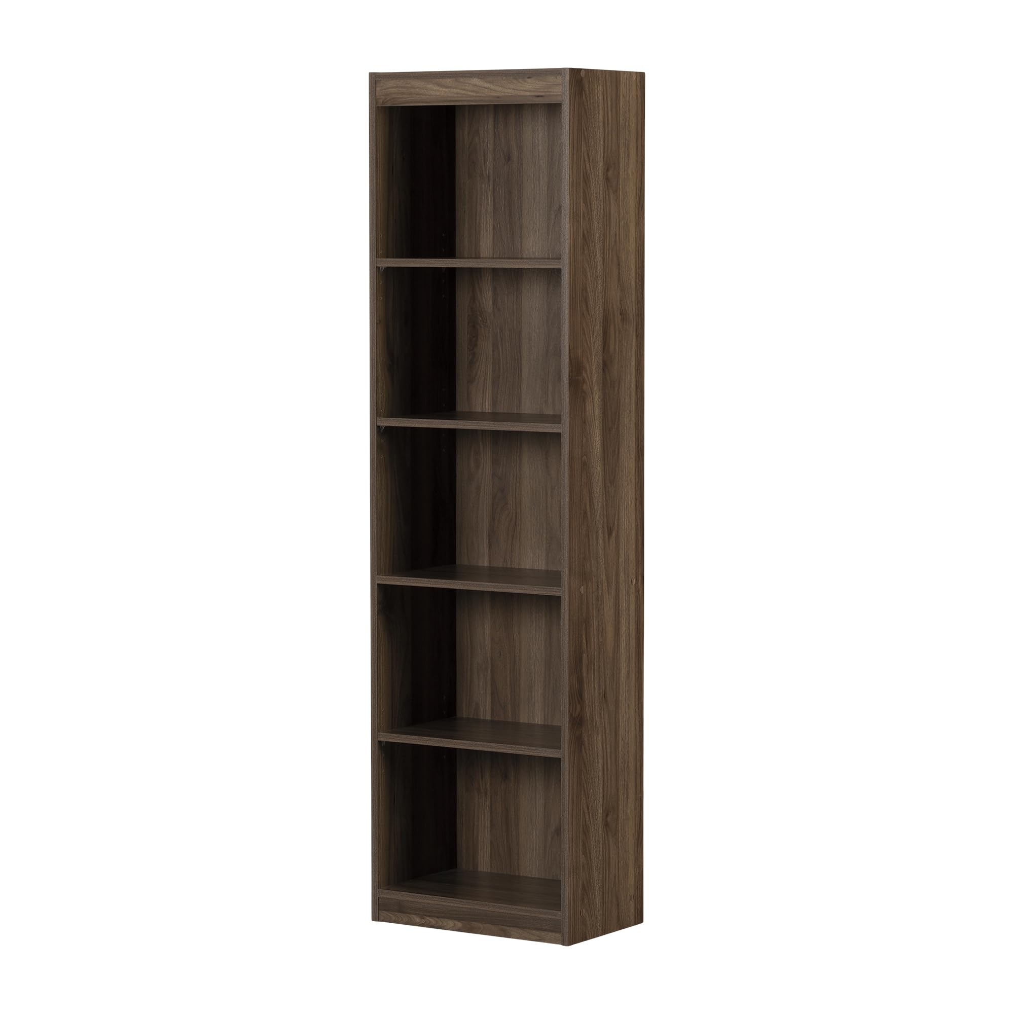 South Shore Axess 5-Shelf Narrow Bookcase Natural Walnut, Contemporary