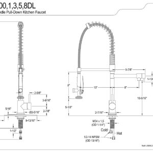 Kingston Brass LS8508DL Concord Single-Handle Pre-Rinse Kitchen Faucet, Brushed Nickel