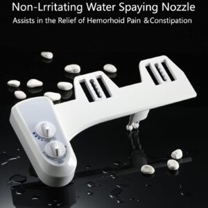 Honio Bidet Attachment, Self Dual Nozzle Gentle Toilet Seat Bidet Water Saving for Feminine Wash (1/2)