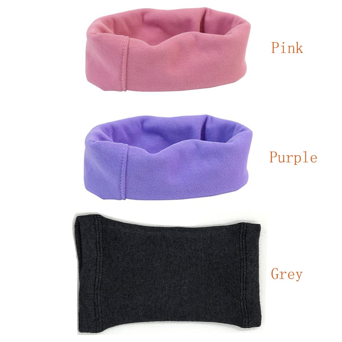 Quiet Ears Covers for Dogs 3pcs,Dog Snoods Ear Covers for Noise,Grooming and Force Drying Miracle Tool for Anxiety Relief & Calming Dogs(Grey+Pink+Purple) (Large)