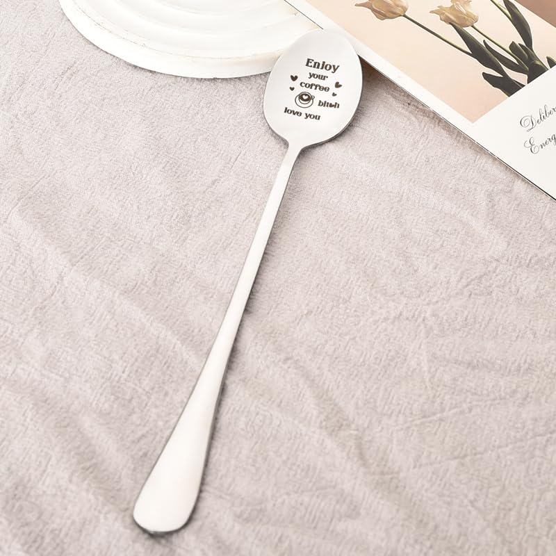 Spoon Gifts for Coffee Lovers Best Friend Friendship Gifts for Women Sister Birthday Gifts for Teen Girls Christmas Gift Ideas Expresso Spoon for Bestie BFF Gifts for Friends Coworkers Female