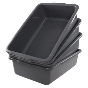 Kiddream 34 Liters Large Commercial Bus Tubs, Plastic Bus Box Trays Set of 4