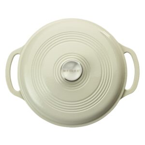 Mercer Culinary Enameled Cast Iron Round Dutch Oven, 6 qt., White