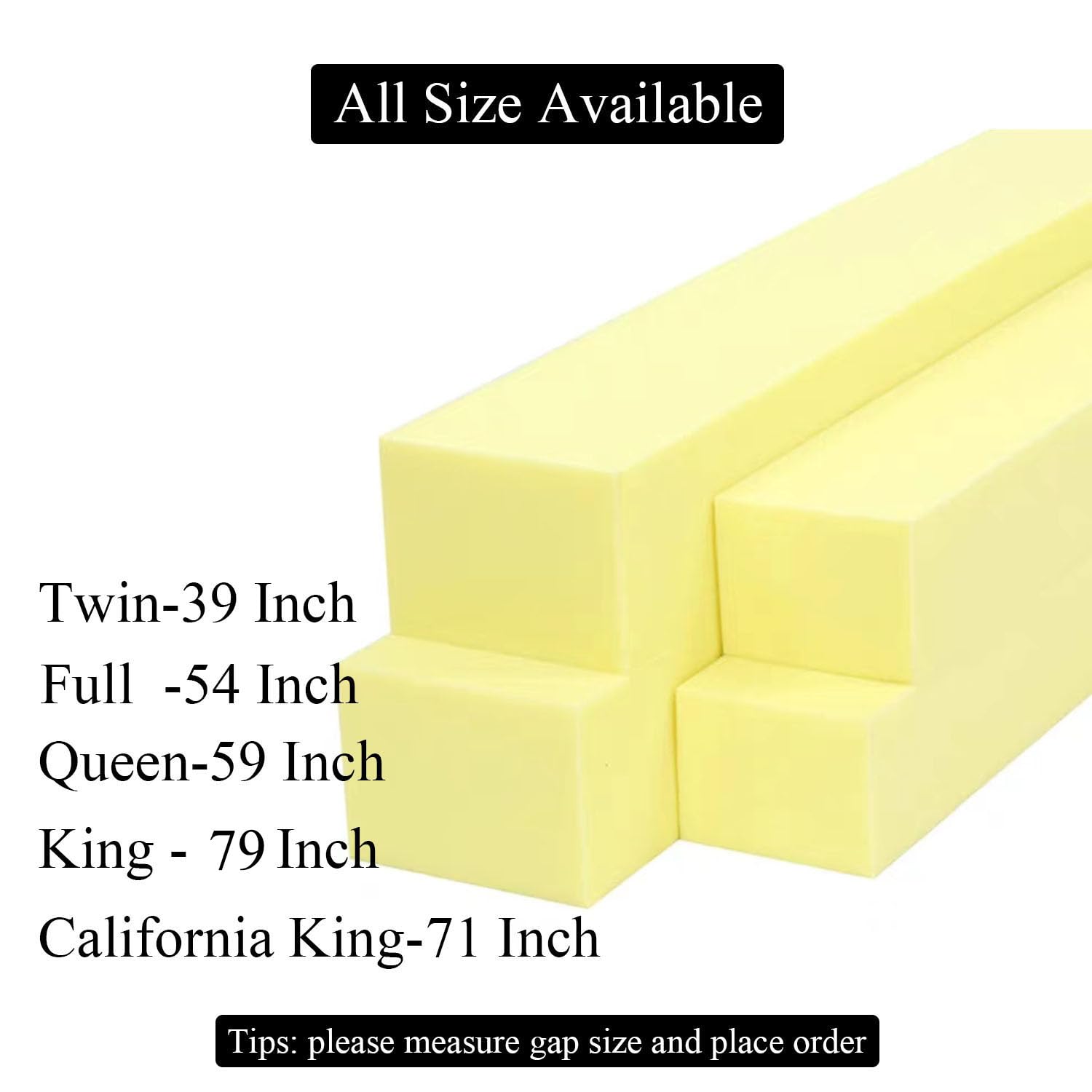 Bed Gap Filler for Headboard Space Filler Bed Crack Pillow Stopper Wall Side Mattress Extender Memory Foam Mattress Gap Filler King Bed 79x6x8 Inches