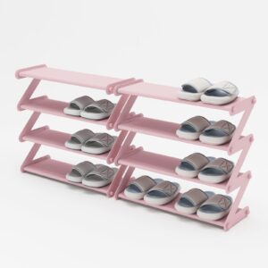 boomway mar 2 packes mini shoe rack, organize your little one's shoes with this cute z-shaped kids shoe rack!