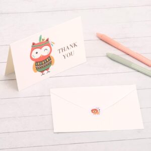 Tbestmax 48 Funny Thank You Cards with Envelopes & Stickers 4x6 Inch Animals Greeting Cards Bulk Blank Thank You Notes for Baby Shower Birthday Wedding Thanksgiving Party