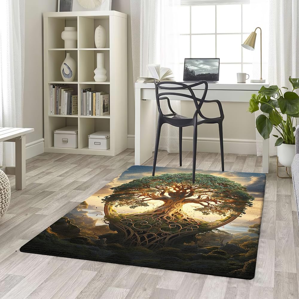 Tree Rug, Tree of Life in The Sky Rug, Home Office Decor 8x10 9x12 Area Celtic Tree Carpet Tree of Life Mat Carpet Bohemian Decor Mats for Bedroom Home Dorm Celtic Rug for Living Room Mom Father Gift