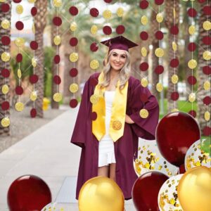 Graduation Decorations Burgundy Gold 2024/Fall Bridal Shower Wedding/Maroon Gold Graduation Party Decorations/Burgundy Gold Birthday Decorations Burgundy Paper Garlands