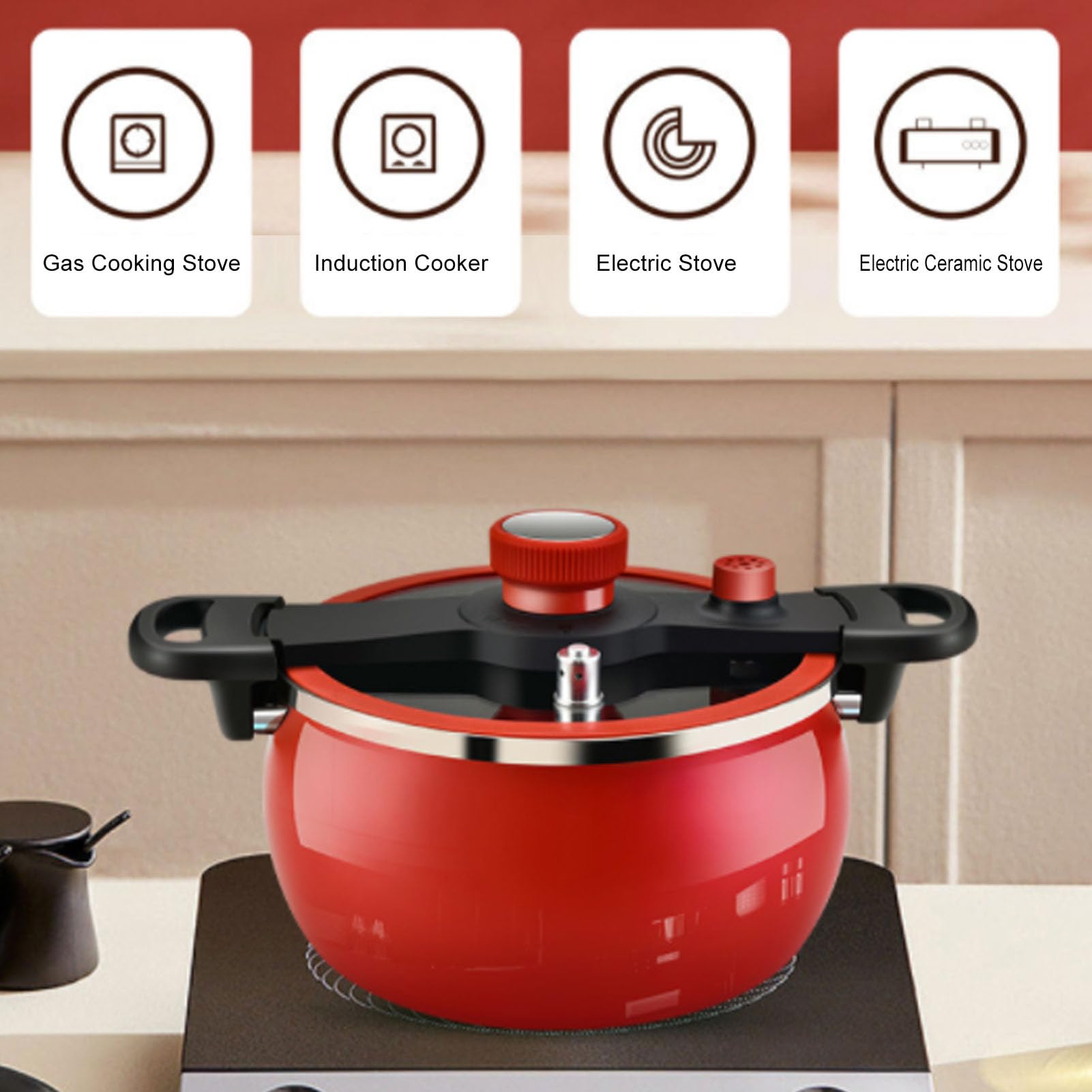 Fine Iron Pressure Cooker, Efficient Fast Cooking, Multifunctional Design, Scientific, 7 Liters Capacity, Suitable for Induction, Gas Stove, Electric Stove, Ceramic Stove