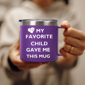 Fanunny Best Mom Gifts from Son, Daughter, Thank You Inspirational Gift for Women, Ideas Birthday Christmas Mothers Day Present, Purple Coffee Mug Cup with Handle