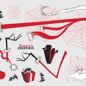 RoomMates RMK5411GM Nightmare Before Christmas Holiday Decal, Red