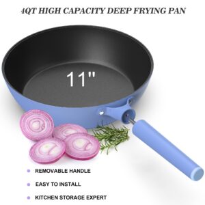 imarku Non Stick Frying Pans, 11 inch All-in-One Frying Pans Nonstick with Lid, Healthy Cookware Chef's Pan, 4-Quart Capacity Saute Fry Pan, Suitable for All Stove, PFAS&PFOA Free