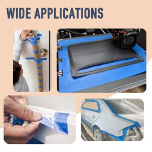 KIWIHUB Wide Blue Painters Tape, 3in x 55Y, Blue Masking Tape for Painting, Laser Cutting/Engraving & 3D Printing, 21-Day Clean Removal