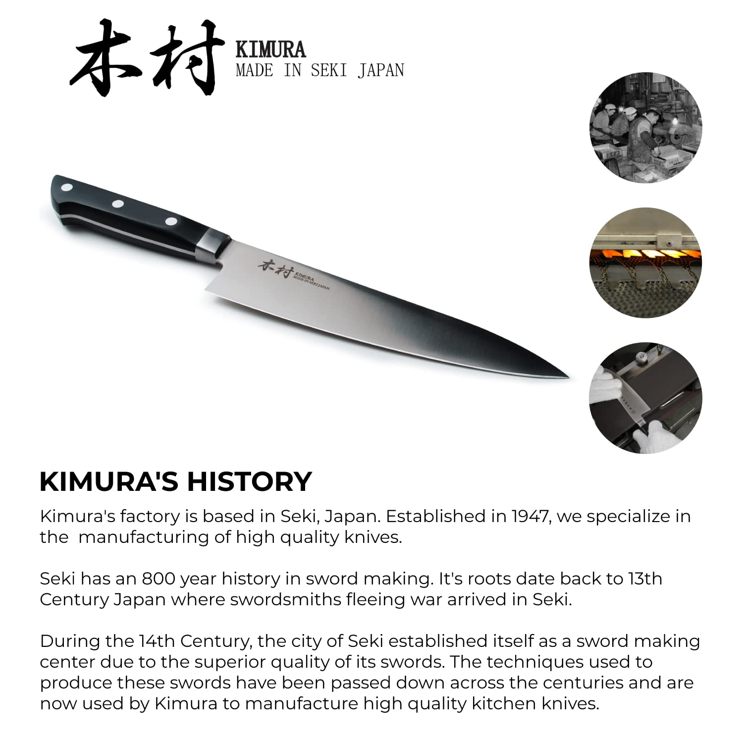 Kimura Santoku Knife, [Made in Japan], 7 inch Professional Chef Knife, Sharp High Carbon Molybdenum Vanadium Stainless Steel, Kitchen Knife with Ergonomic Pakka Wood Handle - Japanese Chef's Knives