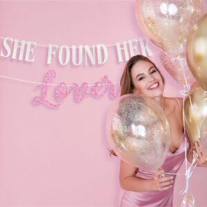 Pre-Strung She Found Her Lover Banner - NO DIY - Pink Glitter Bachelorette Bridal Party Banner - Pre-Strung Garland on 8 ft Strand - Taylor Themed Bachelorette Party Decorations. Did we mention no