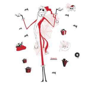 roommates rmk5411gm nightmare before christmas holiday decal, red