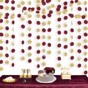 graduation decorations burgundy gold 2024/fall bridal shower wedding/maroon gold graduation party decorations/burgundy gold birthday decorations burgundy paper garlands