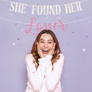 Pre-Strung She Found Her Lover Banner - NO DIY - Pink Glitter Bachelorette Bridal Party Banner - Pre-Strung Garland on 8 ft Strand - Taylor Themed Bachelorette Party Decorations. Did we mention no