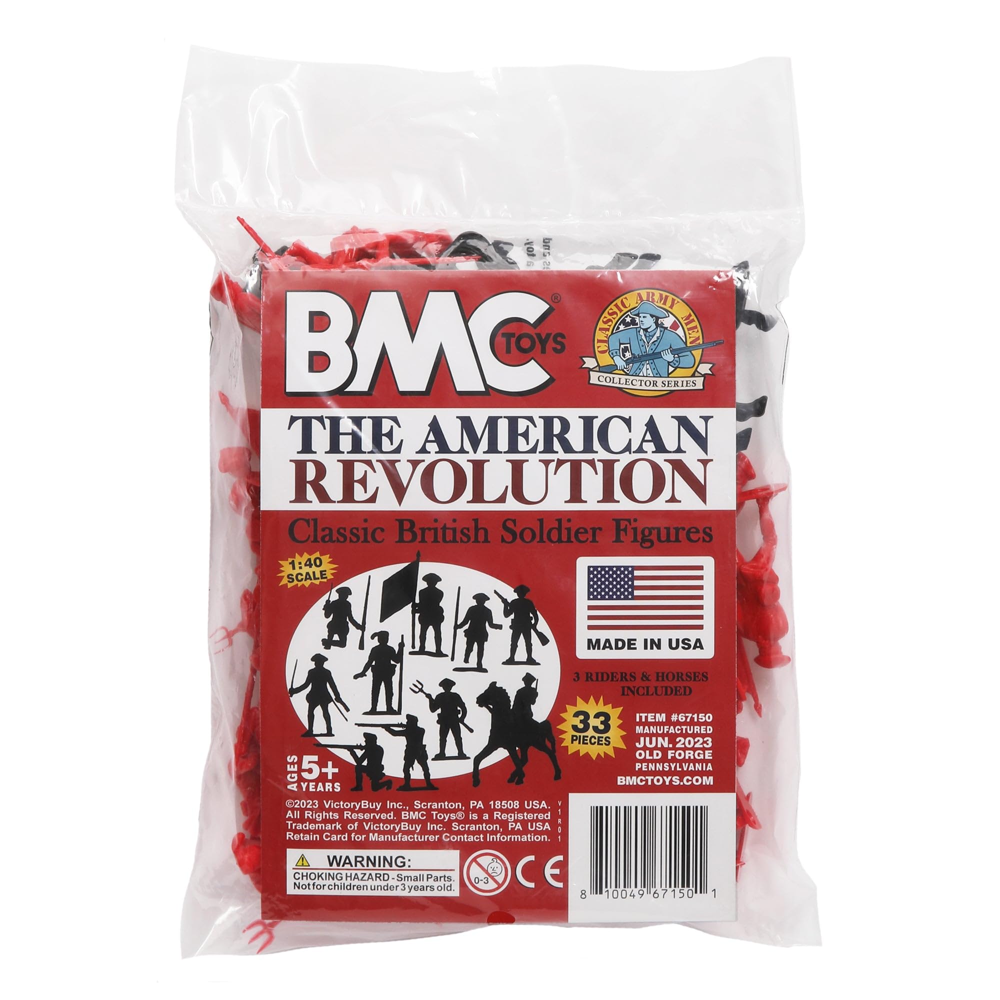 BMC Classic MPC Revolutionary War British Soldiers - Plastic Army Men Figures