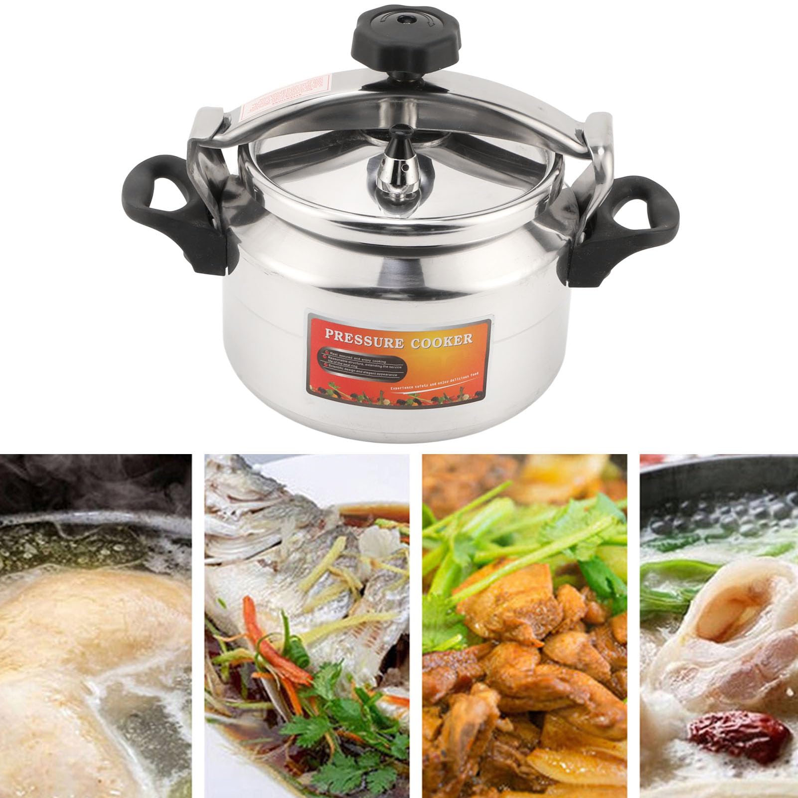 Aluminum Pressure Cooker, Home Pressure Cooker Aluminium Alloy Cookware Pressure Canner, Large Capacity Stovetop Pressure Cooker Rice Grain Pressure Cooker, 5L