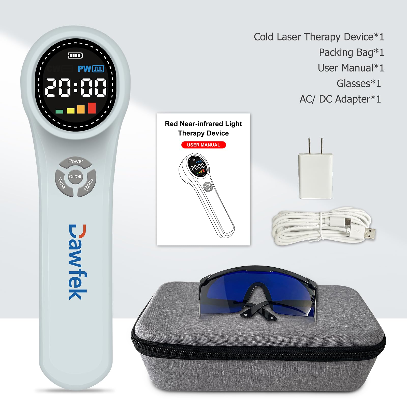 Dawfek Laser Therapy for Dogs, 4x980nm+4x810nm+16x660nm, Cold Laser Therapy Device for Horses, Veterinary Laser Therapy Machine, Pet Cold Laser Therapy Device, Laser Treatment for Animals at Home