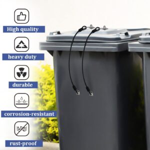 4 Pack Trash Can Lid Locks, Heavy Duty Nylon Coated Wire Rope Bear Proof Trash Can Lock Kit for Animal Stop from Rummaging Universal Garbage Can Latch Lock for Outdoor Garbage Cans