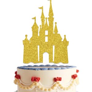 Castle Cake Topper Princess Cake Topper Castle Theme Birthday Party Decoration Princess Party Supplies Princess Happy Birthday Cake Decoration for Girls Princess Baby Shower Supplies