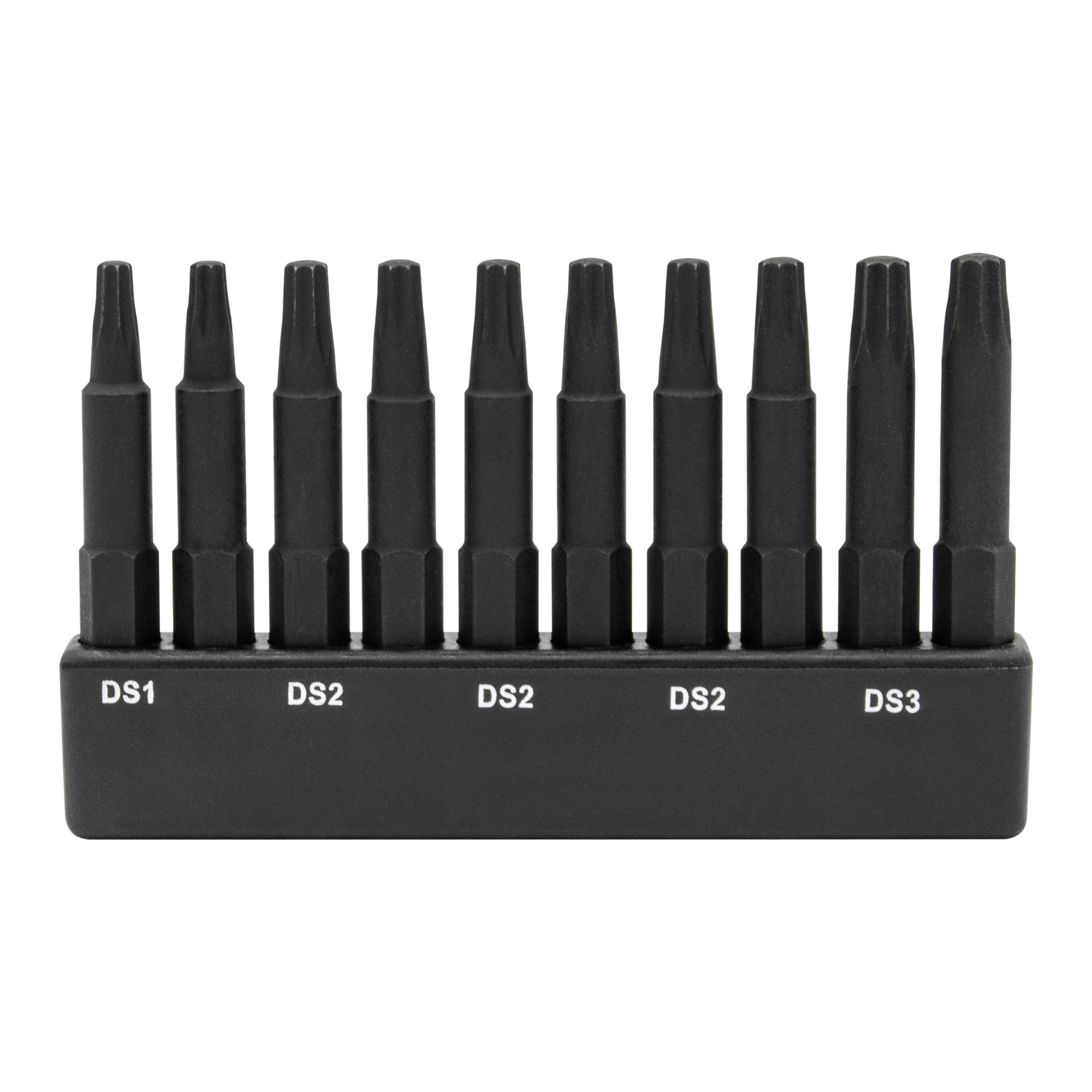 Double Square 8 Point Star Bit Set. Railer Premium S2 Steel 2 Inch 8 Spline Double Square Bit Set With A Storage Bit Holder (10pc Set)