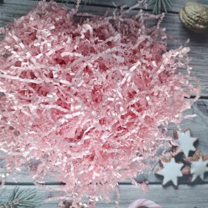 4OZ Crinkle Cut Paper Shredded Paper for Gift Box Baskets Filler, Pink Crinkle Cut Paper Shred Filler Confetti for Packaging