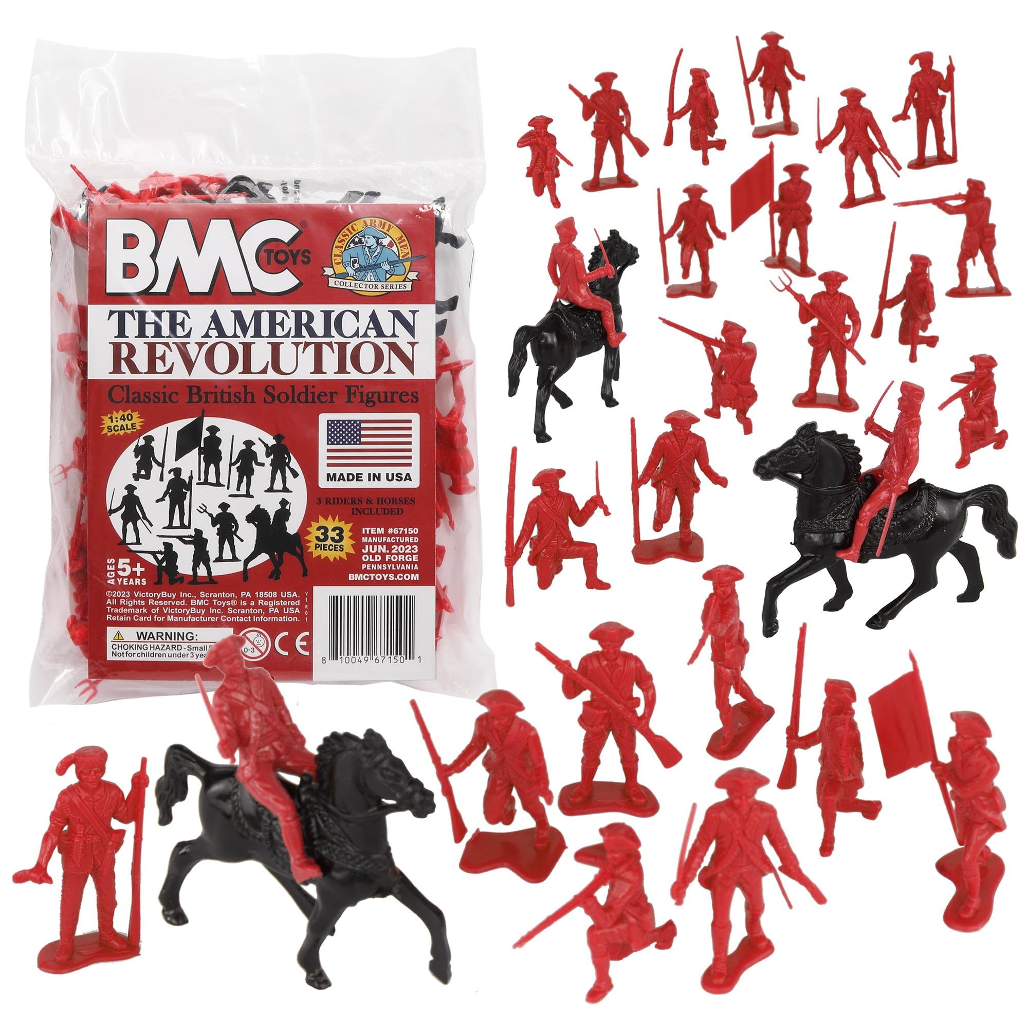 BMC Classic MPC Revolutionary War British Soldiers - Plastic Army Men Figures